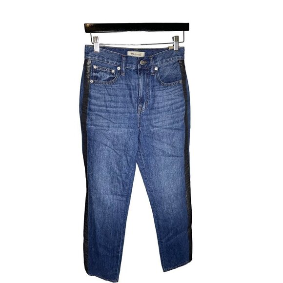 Madewell The Perfect Vintage Jean: Metallic Tuxedo Stripe Edition Blue Womens Si - Picture 5 of 12